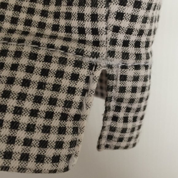 Mid Rise Slit Capri Pants/ Stretchy Jean/Plaid - Picture 3 of 6